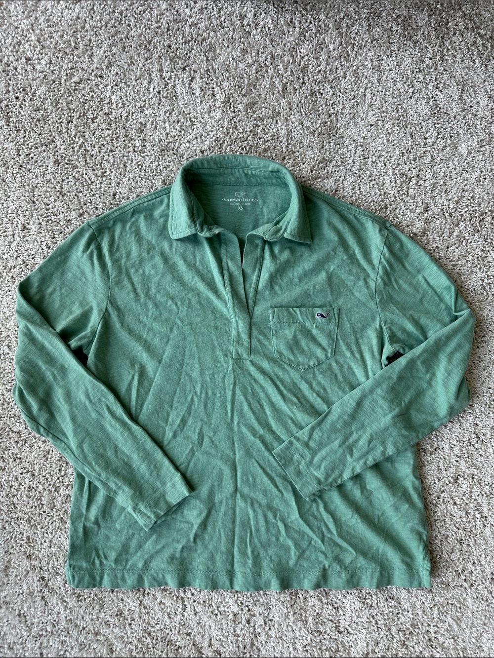 Vineyard Vines Light Sage Green Long Sleeve Polo Shirt